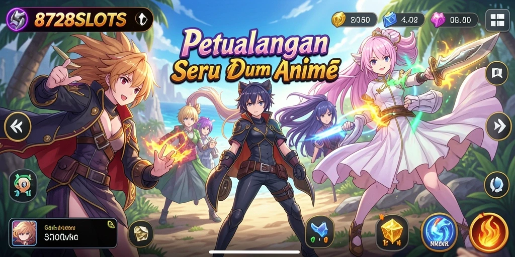 Tampilan gameplay anime yang menarik dan seru di 8728SLOTS.
