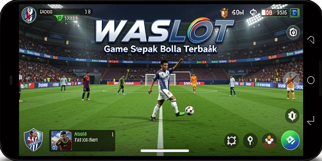 Screenshot gameplay WASLOT yang menunjukkan aksi seru permainan sepak bola.